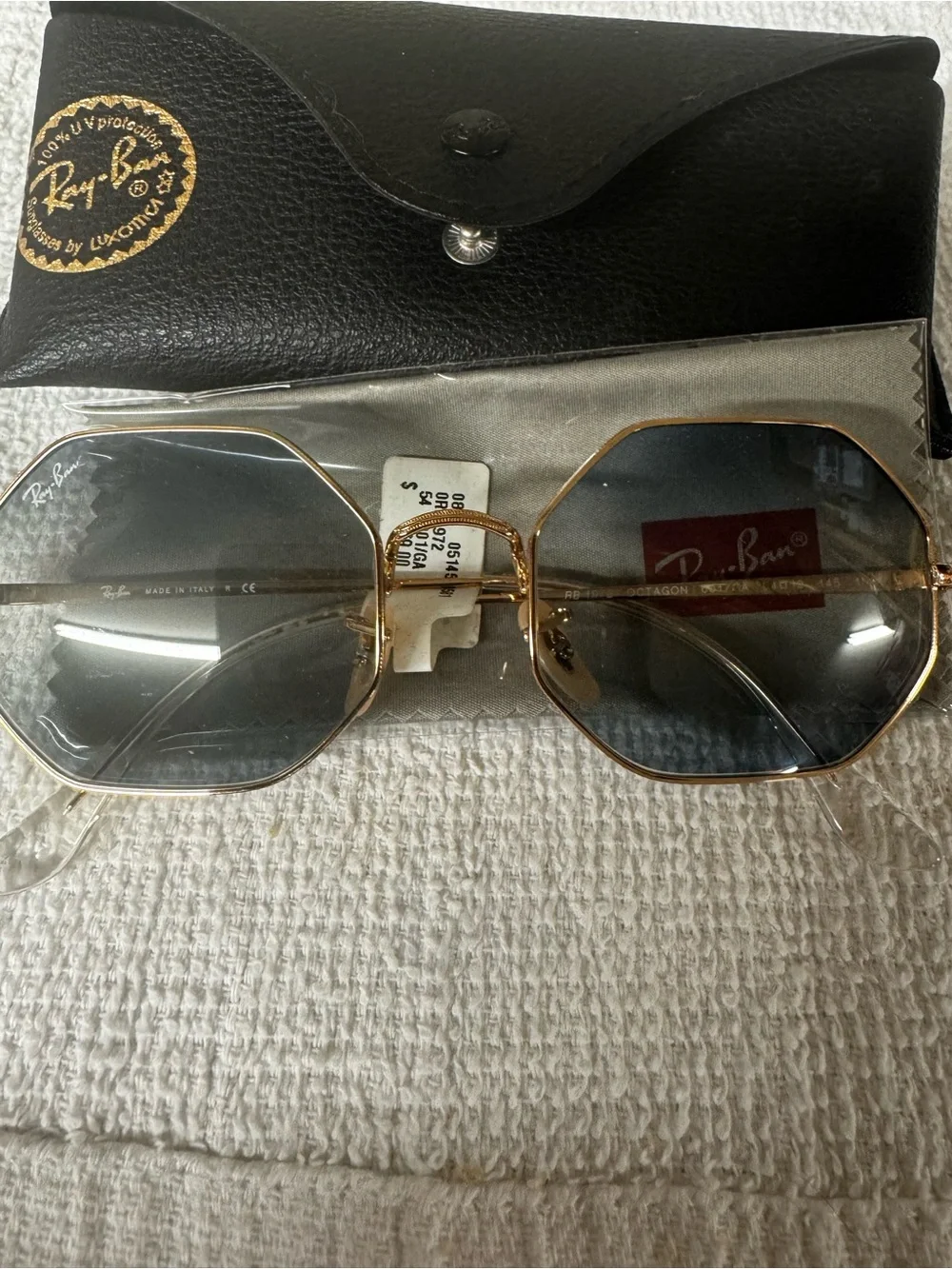 Ray-Ban Women’s Gold Frame Gray Gradient Octagon Sunglasses new wth tags wow
